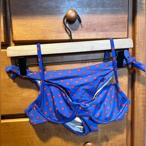 SOLD red and blue polka dot bikini